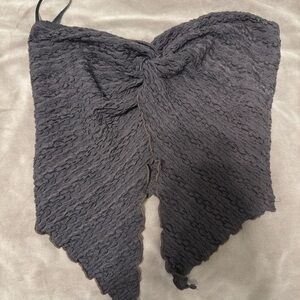 Textured Gray Strapless Top